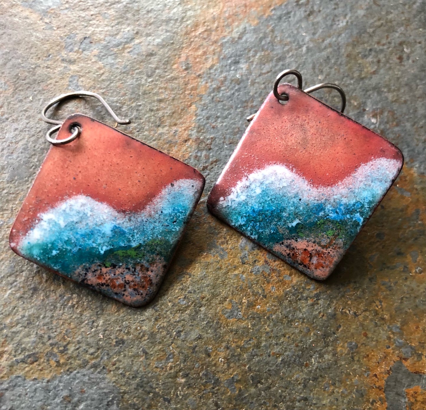 Copper Earrings Boho Ocean Inspired
